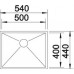 BLANCO Zerox Style 500-U dřez nerezový bez táhla, hedvábný lesk 522252