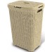 VÝPRODEJ CURVER Koš na špinavé prádlo RATTAN, 44,8 x 61,5 x 34,1 cm, 60 l, krémový, 00707-885, HNĚDÉ VÍKO