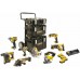 VÝPRODEJ DeWALT Aku combo sada nářadí 18V 4x 5,0Ah Li-Ion XR, s vozíkem a kufry Tough DCK854P4-QW POŠKOZENÝ KUFR!!