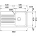 Franke Galileo GOX 611/2, 860x510 mm, nerezový dřez + sifon 101.0178.607