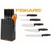 VÝPRODEJ FISKARS Functional Form blok černý s 5 noži (102638) 1014190 POŠKOZENÉ!!
