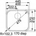 VÝPRODEJ Franke Quadrant QAX 610, 6/4", 445x415 mm, nerezový dřez + sifon 101.0286.133, PROMÁČKLÝ