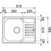 Franke Polar PXN 611-60, 615x490 mm, nerezový dřez + sifon 101.0286.040, otvory naproti sobě