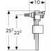 GEBERIT Napouštěcí ventil typ 333, boční přívod vody, 3/8 a 1/2" 136.702.003