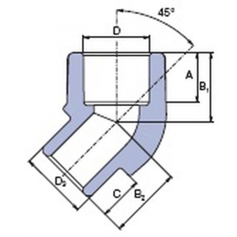 PPR koleno 45° vnitřní/vnější 20mm, 60220452