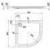 LAUFEN SOLUTIONS Akrylátová vanička čtvrtkruhová 90x90cm, bílá, 2.1350.2.000.000.1