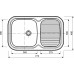 NORMA MINOR 542 dřez s odkapem bez přepadu, nerez, matný 77,5x48 cm 542.111