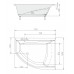 POLYSAN TANDEM R asymetrická vana 170x130x50cm, bílá 07611