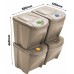 Prosperplast SORTIBOX ECO WOOD Sada 4 odpadkových košů 4x25l, antracit IKWB25S4W