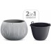 Prosperplast BETON BOWL Květináč s vkladem 23,8 cm, černá DKB240