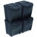 Prosperplast SORTIBOX Sada 4 odpadkových košů 4x25l, antracit IKWB25S4