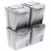 Prosperplast SORTIBOX Sada 4 odpadkových košů 4x25l, bílá IKWB25S4