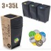 Prosperplast SORTIBOX Sada 3 odpadkových košů 3x35l, šedý kámen IKWB35S3