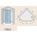 RONAL PUR52 Pur dvoukřídlé dveře pro pětiúhelník, 2m, chrom/černé PUR52SM11055