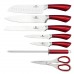 BERLINGERHAUS Perfect Kitchen Sada nožů ve stojanu 8 ks, nerez, červená BH-2043