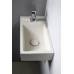 CREST L Betonové umyvadlo včetně výpusti, 40x22cm, levé, bílý pískovec AR410