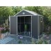 VÝPRODEJ G21 Zahradní domek PAH 458 - 241 x 190 cm, plastový, šedý 6390038 POŠKOZEN,POUŽIT!!