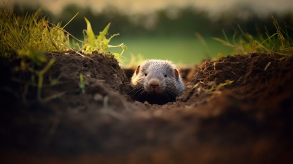[Obrázek: Malé zvíře zvědavě vyhlíží ze své díry v zemi. (freepik)]