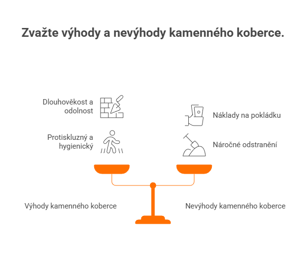 Výhody a nevýhody kamenného koberce