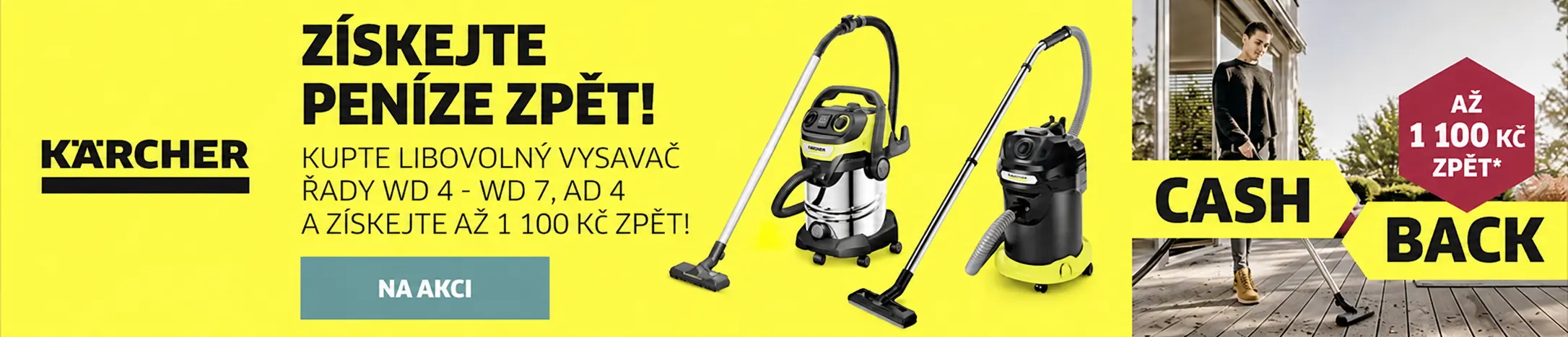 Kärcher CashBack – získejte zpět až 1 100 Kč
