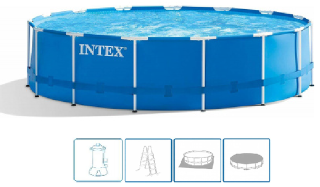 INTEX METAL FRAME POOLS Bazén 457 x 122 cm s kartušovou filtrační pumpou 28242GN