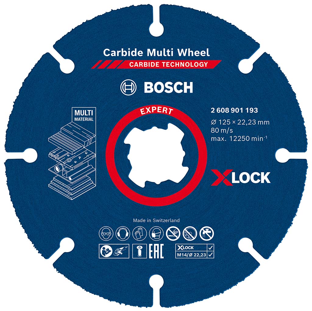 BOSCH Víceúčelový řezný kotouč EXPERT Carbide Multi Wheel X-LOCK 125 mm, 22,23 mm 2608901193