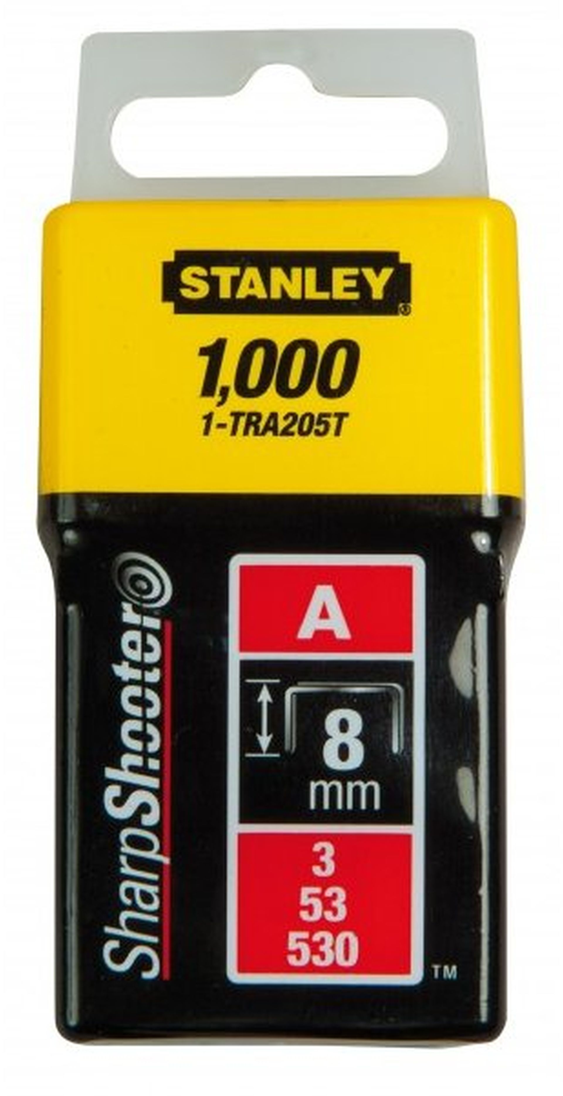 STANLEY 1-TRA208T Spony standardní typ A 5/53/530 - 12mm/1/2", 1000ks