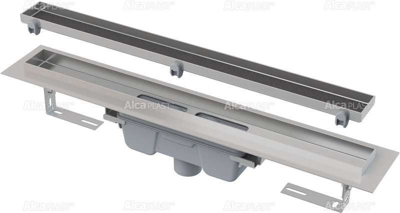 ALCAPLAST podlahový žlab s okrajem, na vložení dlažby, svislý odtok APZ1007-FLOOR-750