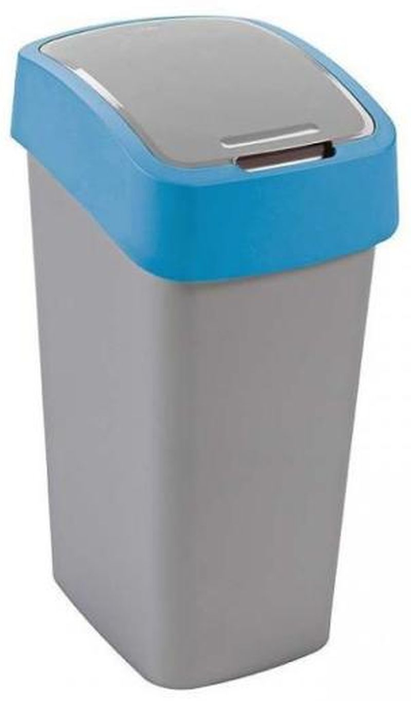 CURVER FLIP BIN 45L Odpadkový koš 65,3 x 29,4 x 37,6 cm stříbrná/modrá 02172-734