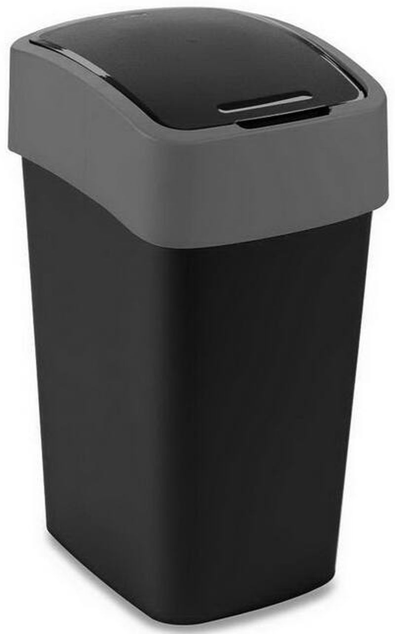CURVER FLIP BIN 25L Odpadkový koš 47 x 26 x 34 cm černá/stříbrná 02171-Y09