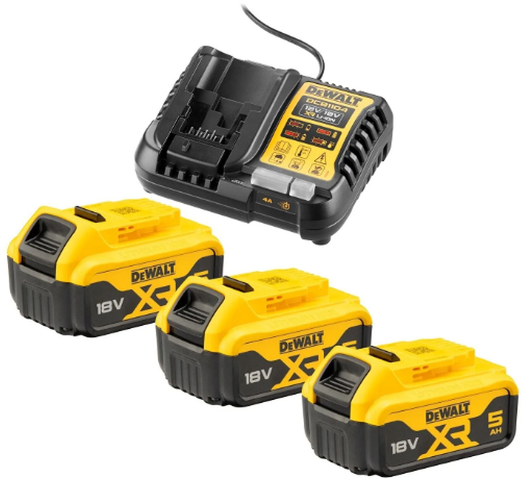 DeWALT DCB1104P3 Sada XR nabíječka DCB1104 + 3x DCB184 (18V/5,0Ah)