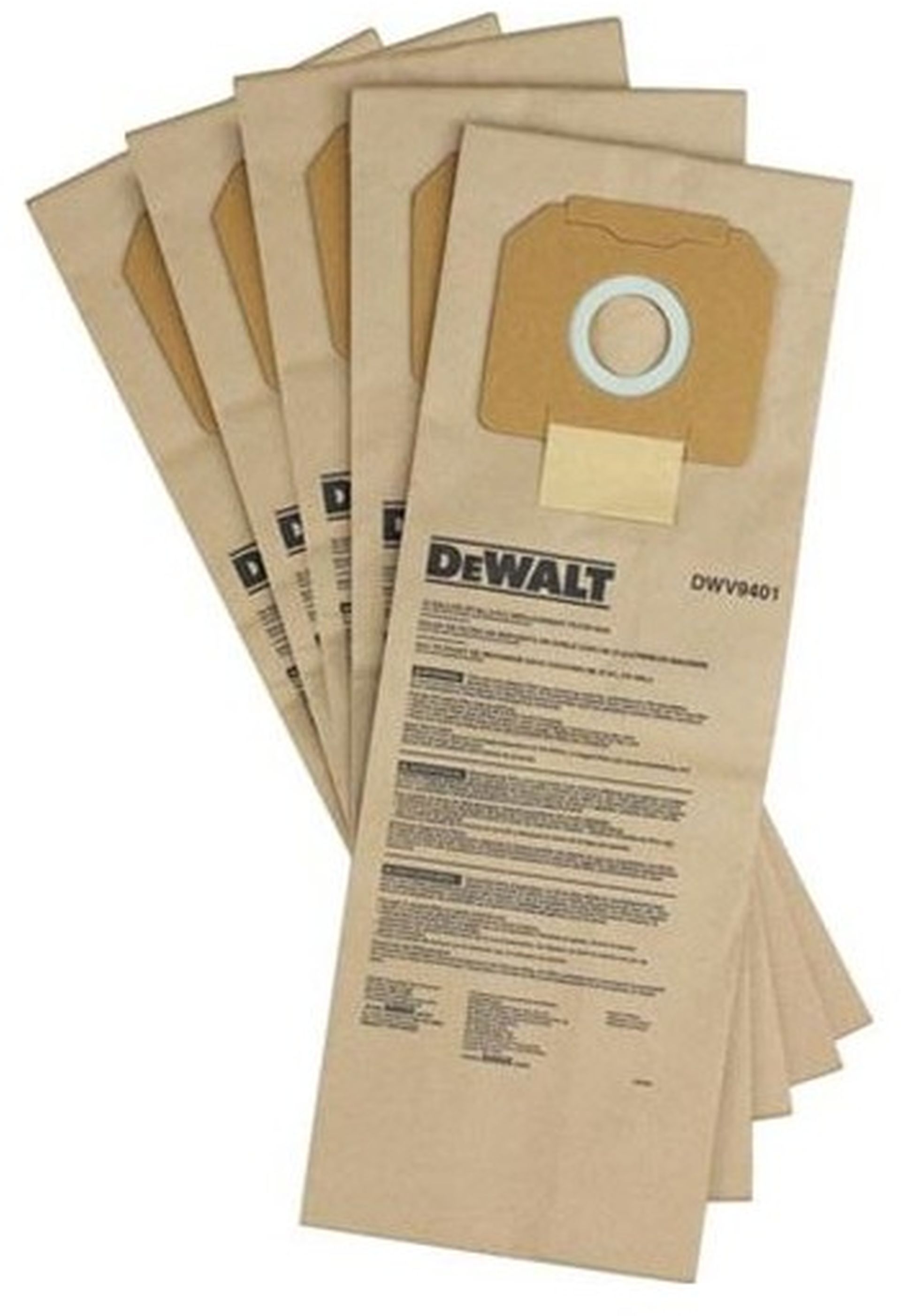 DeWALT DWV9401 Papírový prachový sáček 5ks pro DWV900/901/902
