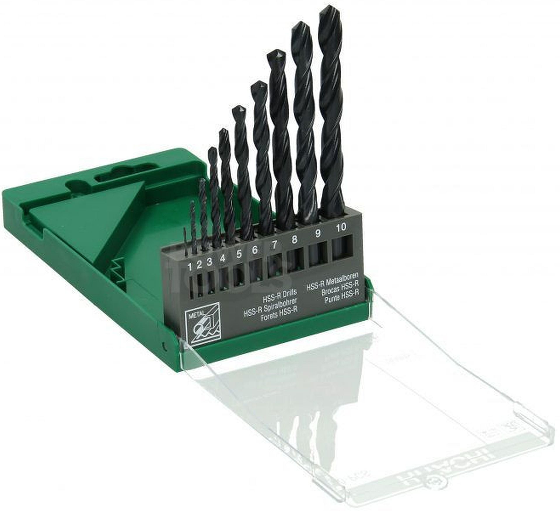HiKOKI 780095 Sada 10 kusů vrtáků na kov HSS-R-DIN 338