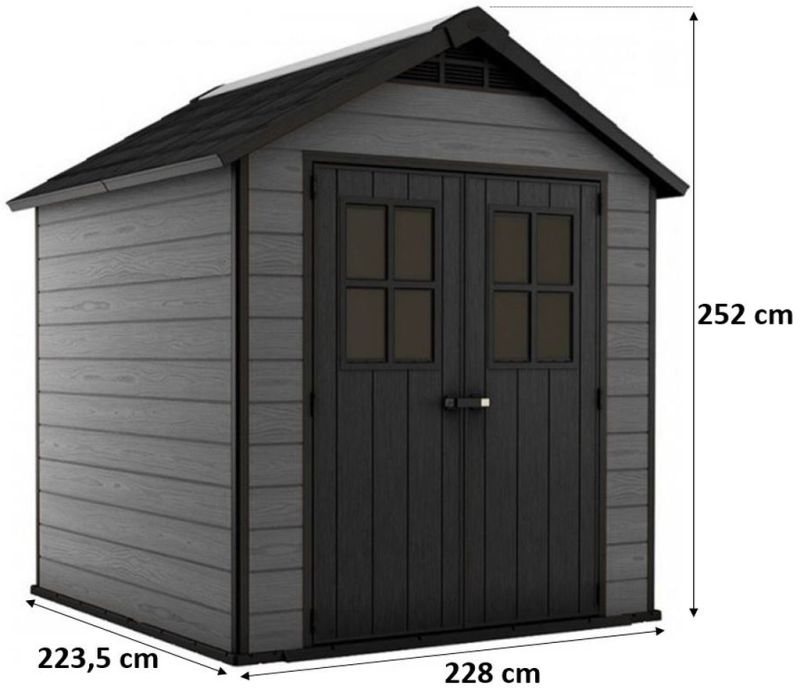 KETER NEWTON 757 zahradní domek, 228 x 223,5 x 252 cm, šedý 17208503