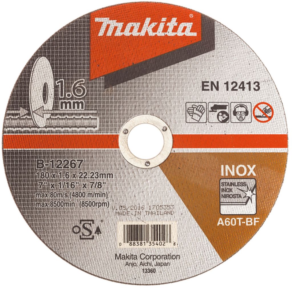 Makita E-13758 řezný kotouč 180x1,6x22mm nerez=oldB-12267