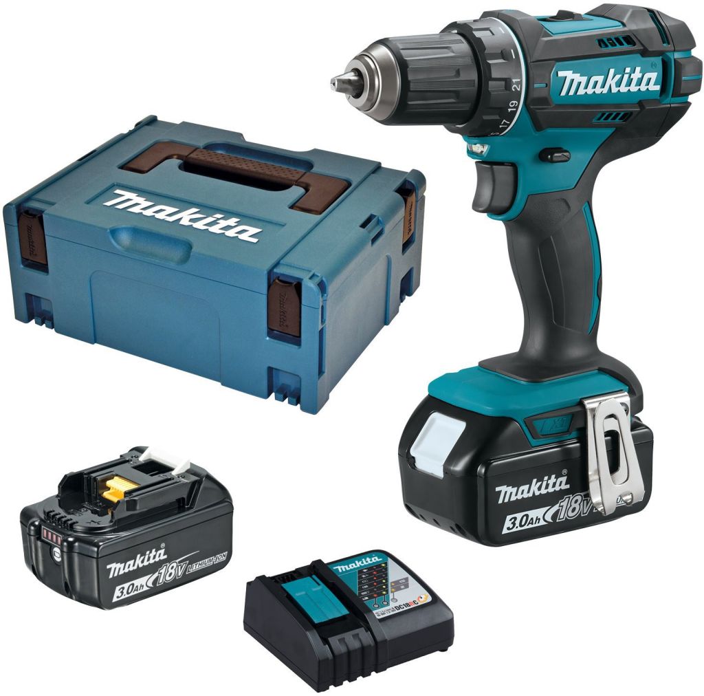 MAKITA DDF482RFJ Aku vrtací šroubovák Li-ion (2x3,0Ah/18V) Makpac 2