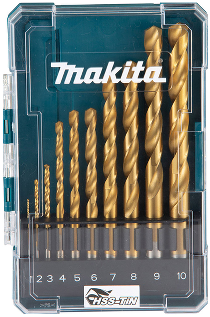 MAKITA D-72849 Sada vrtáků do kovu HSS-TiN, 1/4" 1-10mm (po 1), 10ks