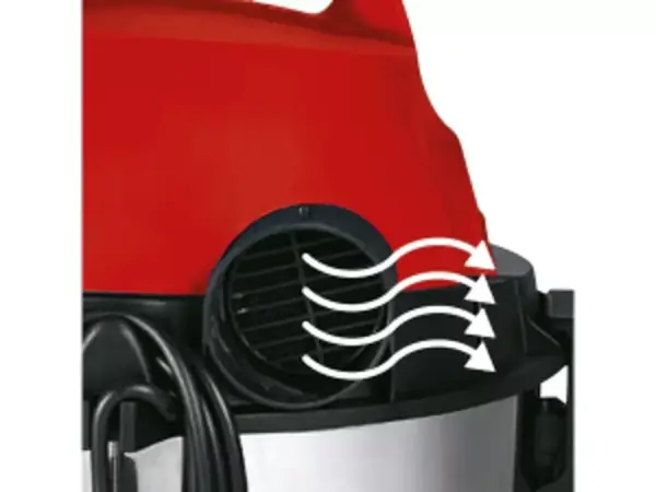 Blasanschluss am Einhell Nass-Trockensauger TC-VC 1820 S in Nahaufnahme.