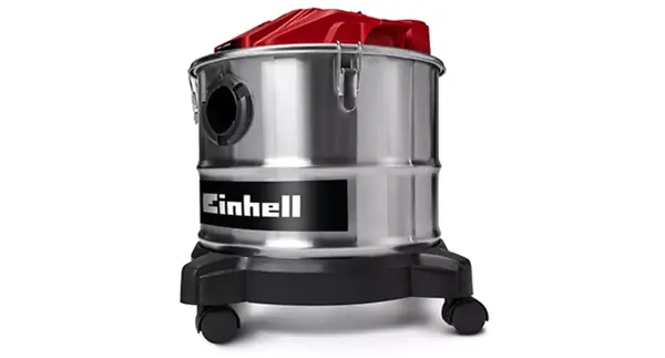 15litrová sběrná nádoba z nerezové oceli akumulátorového vysavače popela Einhell TE-AV 18/15 Li C na kolečkách.