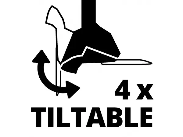 Grafik zum 4-fach neigbaren Motorkopf des Einhell Elektro-Rasentrimmers GC-ET 4530 Set.