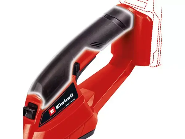 Griffansicht der Einhell Akku-Grasschere GC-CG 18/1 Li-Solo mit Fokus auf ergonomisches Design.