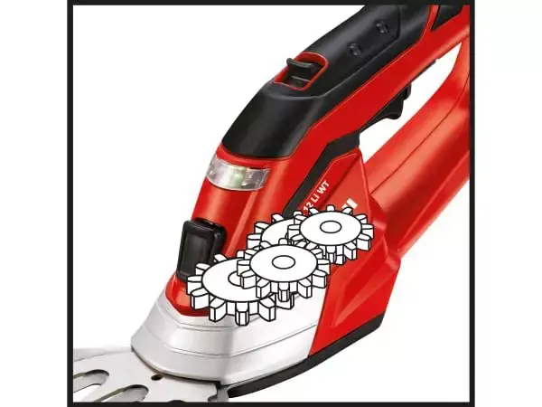 Řez pohledem do pouzdra ukazuje několik stříbrných ozubených kol jako symbol pro stabilní kovovou převodovku