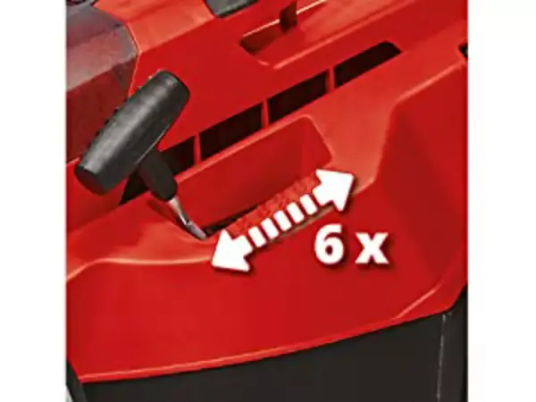 Grafik des Hebels zur 6-fachen Höhenverstellung am Einhell Akku-Rasenmäher RASARRO 36/38.