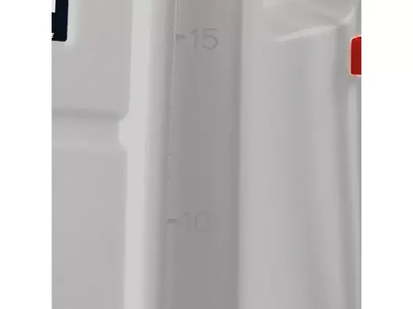 Nahaufnahme der Skala am Tank des Einhell Akku-Drucksprühgeräts GE-WS 18/150 Li-Solo mit Markierungen bis 15 Liter.