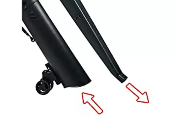 Dvě šipky ukazují možnost obrácení směru sání a foukání u aku vysavače listí Einhell GE CL 36 230 Li E Solo