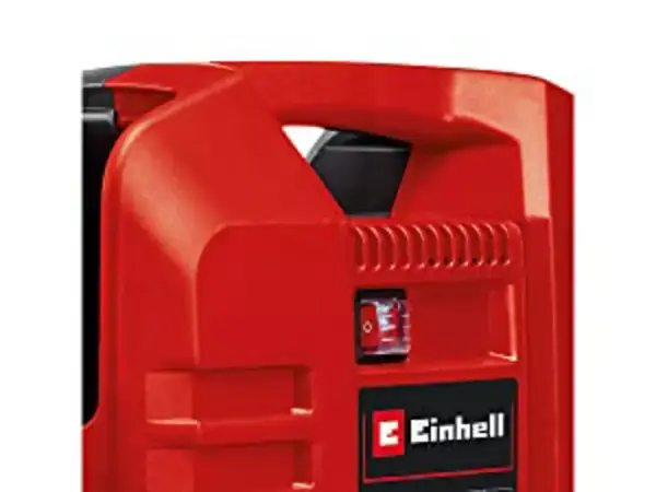 Detailansicht des Tragegriffs am Gehäuse des Einhell Koffer-Kompressors TC-AC 190 OF Set.