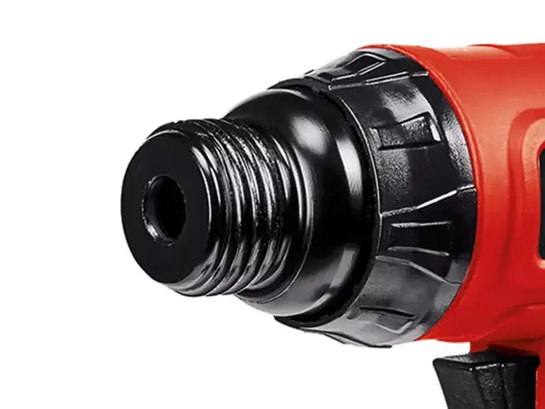 Detailní pohled na úchyt nástroje pneumatického bouracího kladiva Einhell TC-PC 45 se závitovým připojením.