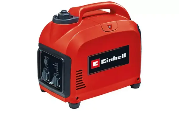 Benzinová elektrocentrála Einhell TC-IG 2000 v uzavřeném, kompaktním krytu s madlem, na bílém pozadí.