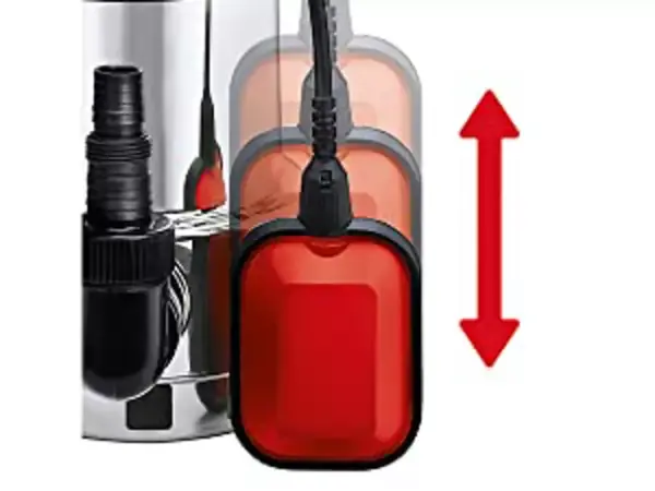 Výškově nastavitelný plovákový spínač čerpadla na špinavou vodu Einhell GC-DP 9035 N se symbolem šipky.