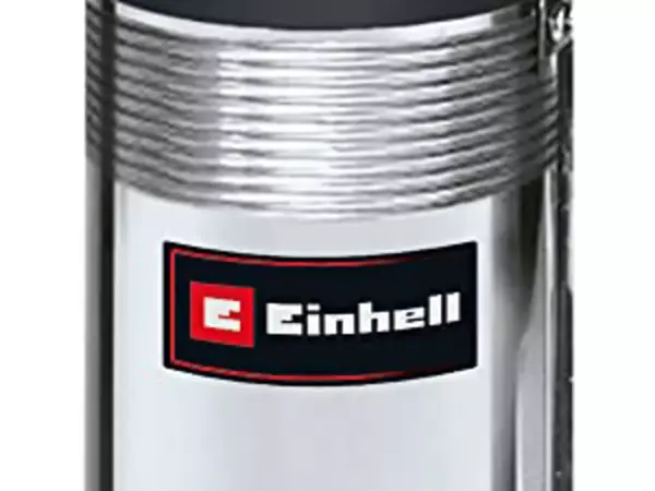 Částečný pohled na nerezové tělo hlubinného čerpadla Einhell GC-DW 1300 N s logem Einhell.